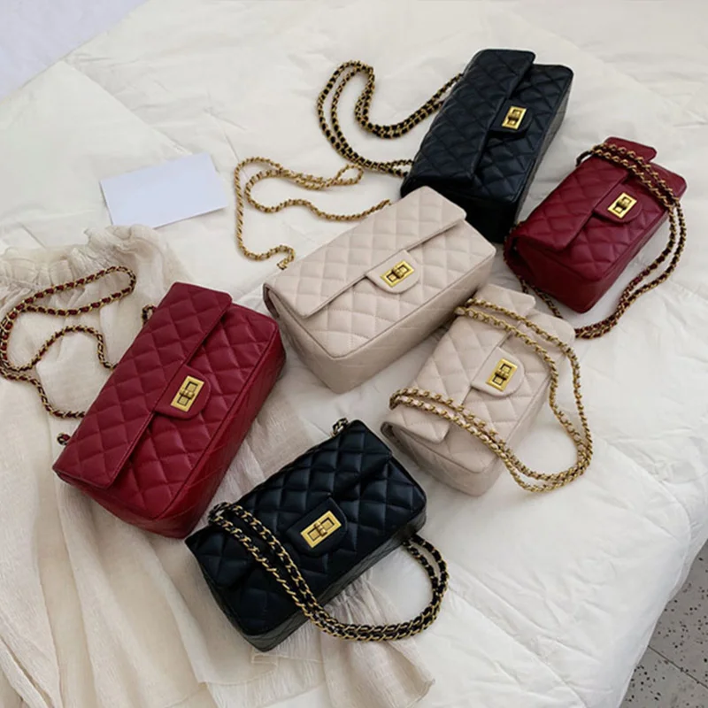 Женские сумки на плечо designers Chain, сумка-мессенджер, клетчатая кожаная сумка через плечо, маленькая квадратная сумка, сумки, Bolsa feminina