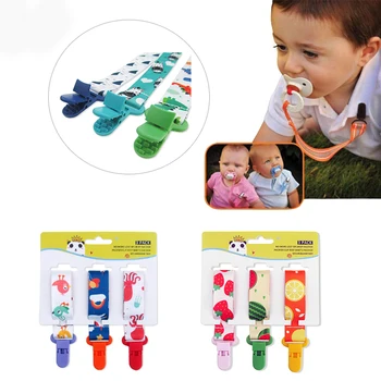 

3Pcs/Set Baby Pacifier Clip Pacifier Chain Dummy Clip Nipple Holder for Baby Cartoon Print Child Pacifier Clips Soother Holder