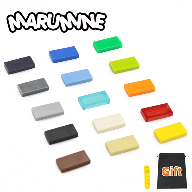 

Marumine 600PCS Tile 1x2 Building Blocks Bulk Brick 3069 MOC Bricks DIY Toys Educational Mass Pack for Children Gifts