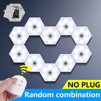 

LEADLY Quantum Lamp Led Splicable Touch Sensitive Lighting Hexagonal Lamps Night Light Remote Control Wall Lamp Night Light