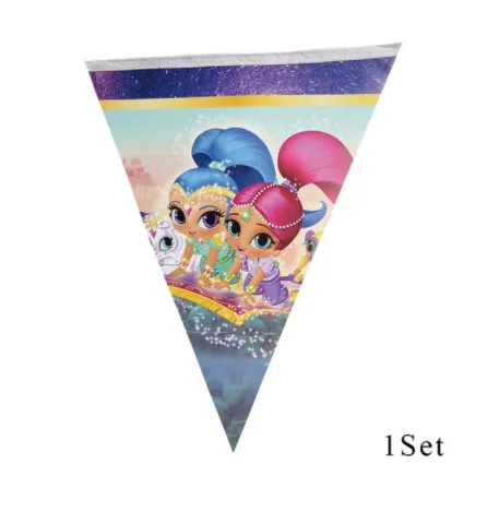 banner 1pcs Мерцание и блеск тема одноразовая посуда для вечеринки посуда бумажные чашки тарелки салфетки Беби Шауэр детский день рождения принадлежности - Цвет: banner 1pcs