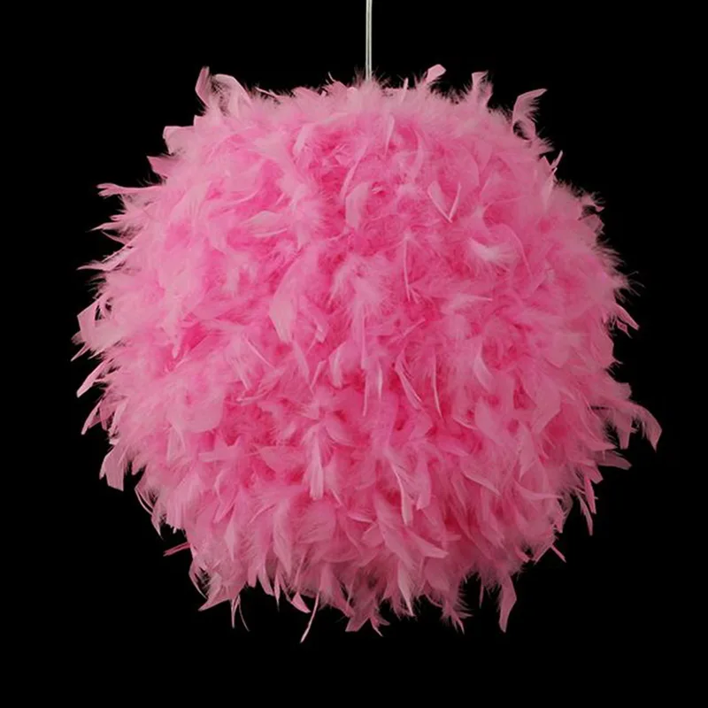

Dozzlor Hot Sale Modern Romantic Feather Ball Ceiling Chandelier Light Simple Droplight Fashion for Living Room Bedroom