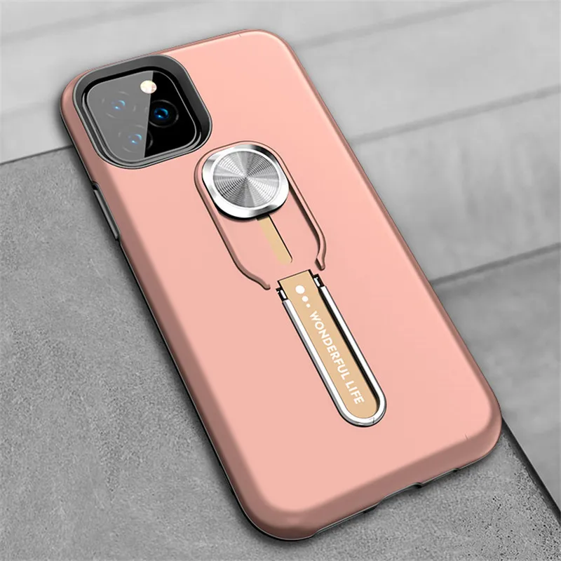 rose gold Роскошный магнитный держатель-кольцо для пальца чехол для телефона для iPhone 11 Pro X XR XS Max силиконовый чехол для iPhone11 6 6s 7 8 Plus задняя крышка - Цвет: rose gold