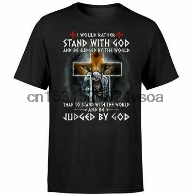 I Would Rather Stand With God Knight Templar T-shirts size XS TO 4XL US fashion 2 |