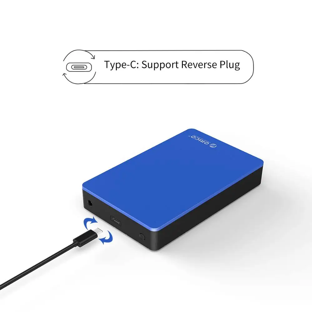 ORICO алюминиевый 3," USB C для SATAIII чехол type-C внешний корпус жесткого диска 8 ТБ 3,5 SSD/SATA HDD адаптер Поддержка UASP