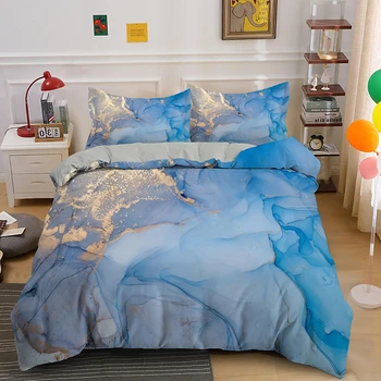 

Marble Duvet Cover Set Liquid Quicksand Bedding Sets Pink Blue Abstract Art Bed Linen Boy Girl Home Textile Colorful Bedclothes
