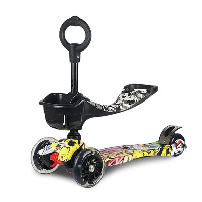 

Genuine Product Peter Rabbit Rice Three-in-One Three-Wheel Four Wheel Flash Pedal Children Scooter Luge a Generation of Fat
