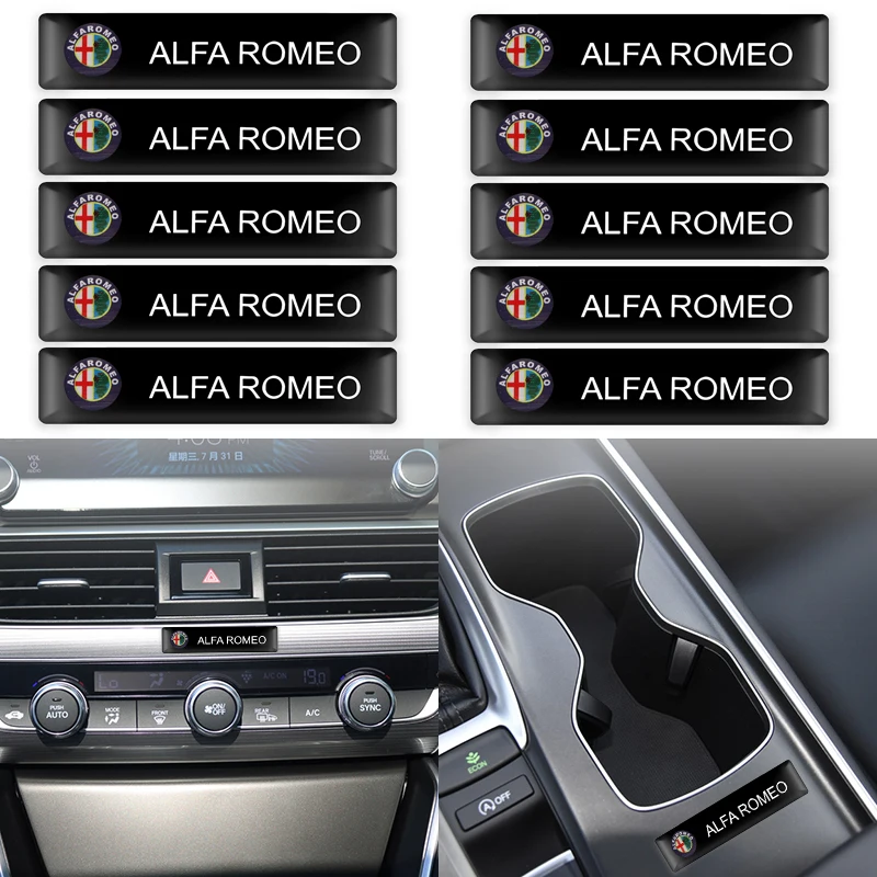 Epoxy 3D Car Resin Emblem Badge Stickers Decals For Alfa Romeo 159 147 156 Giulietta Mito Stelvio Brera Spider Accessories | Автомобили и