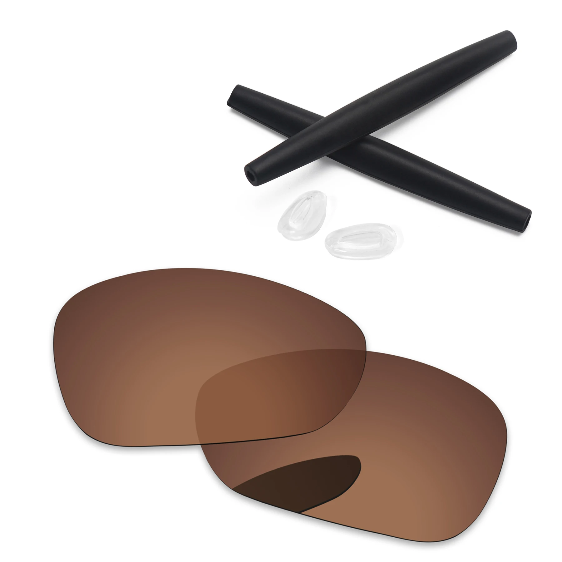 PapaViva поляризованные Сменные линзы и черные носовые упоры и носки с ушками для аутентичных солнцезащитных очков Crosshair 1,0-несколько вариантов - Цвет линз: Copper Brown