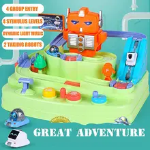 Трек большие приключения роботы шторм барьер настольные игры Монтессори цепи Voiture игрушка автомобиль трек Развивающие игрушки для детей
