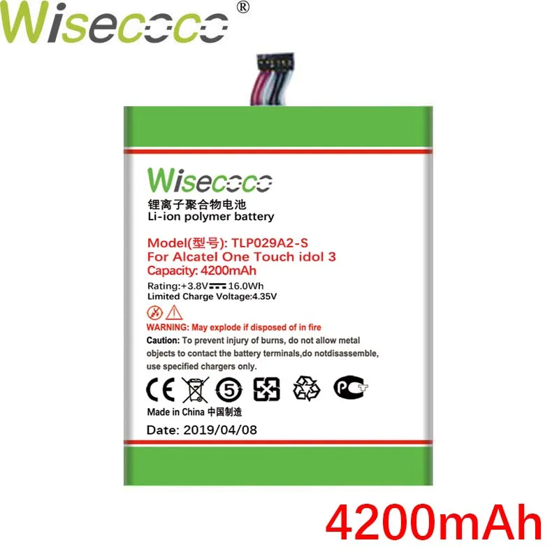 Wisecoco 4200 мАч TLp029A2 TLP029A2-S батарея для Alcatel One Touch Idol 3 I806 6045Y 6045K телефон последняя продукция+ код отслеживания