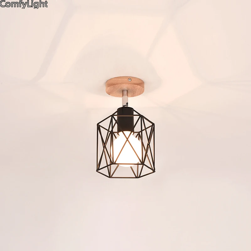 Modern LED Ceiling lamp Black White light loft for home indoor Kitchen Aisle bar lighting Coffee Shop Designer Foyer fixtures | Лампы и