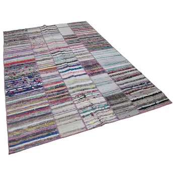 

198x290 Cm Multicolor Handmade Rugs Patchwork Rug-6x9 Ft