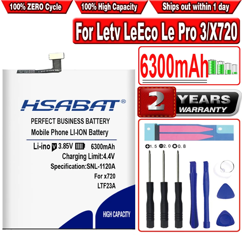 Аккумулятор HSABAT LTF23A 6300 мАч для Letv LeEco Le Pro 3 Pro3 Aka ZL1 ZL0 X720 X721 X722 X725 X726 X727 X728 LEX720 LEX727 LEX728