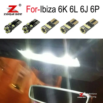 

White LED trunk box lamp + LED interior Dome map lights for Seat for Ibiza 6K 6L 6J 6P MK 2 3 4 5 II III IV V 1993 to 2016