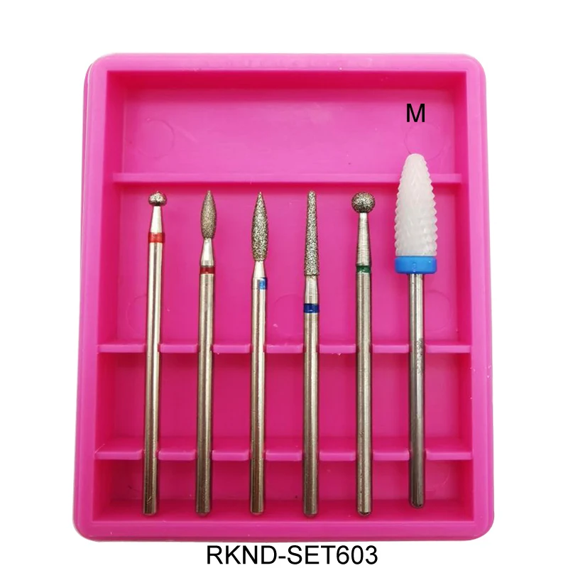 RKND-6SET03 6pcs Nail Drill Bit Set Milling Cutter For Manicure Ceramic Mill Manicure Machine Set Cutter For Pedicure Electric Nail Files - Цвет: RKND-6SET03