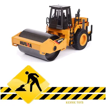 

1:40 high simulation Road Roller Model Toy Simulation Construction Truck Models Collectible Decoration Toys For Boys Gift