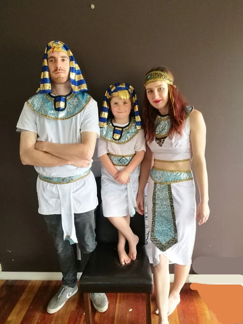 Giorno dei bambini carnevale faraone egiziano Cleopatra costumi Cosplay  donna uomo ragazzi ragazze coppie costumi di