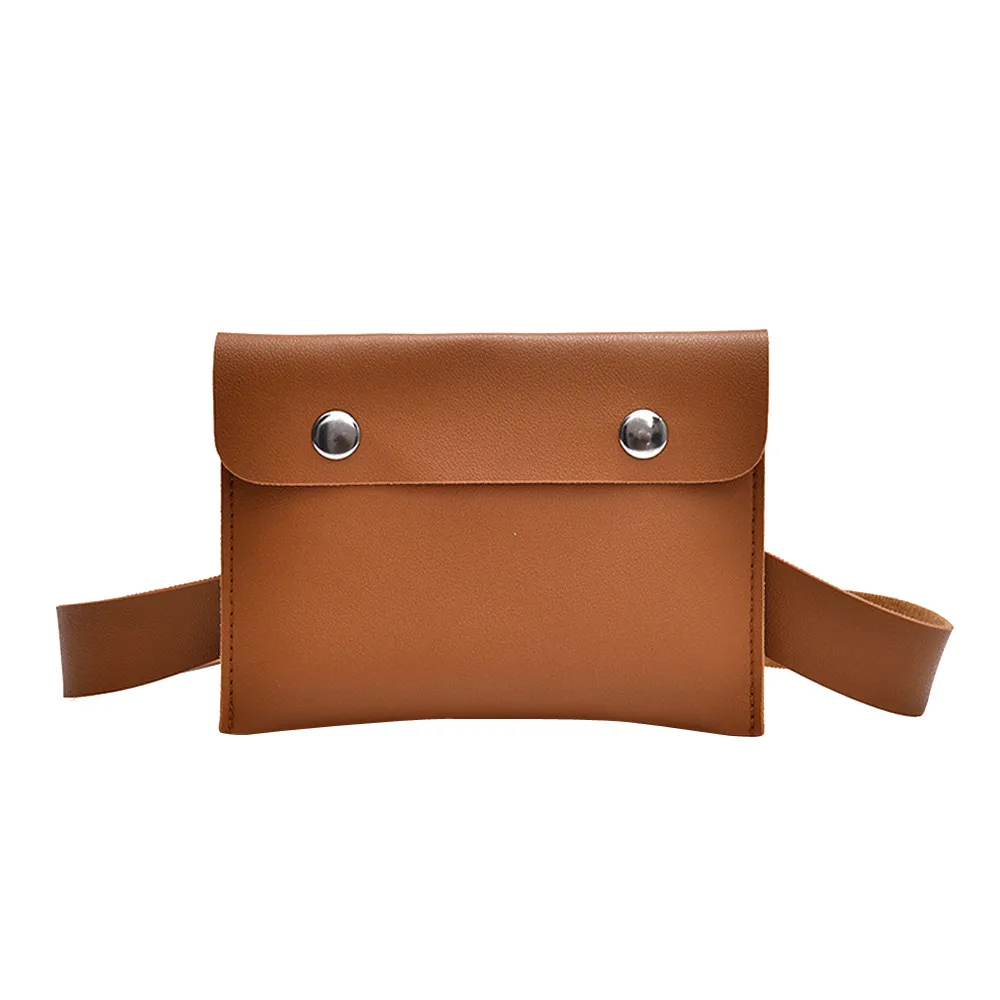 

Women Bag Chest Messenger Shoulder Bag Pure Color Leather Fashion Simple Wild Leather Casual Popular Buckle Personality H1