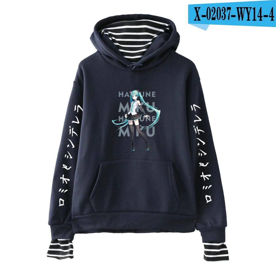 Hatsune Miku поддельные два предмета толстовка с капюшоном модные повседневные женские толстовки с капюшоном; сезон осень-зима эксклюзивная одежда в стиле хип-хоп 2XL - Цвет: 19