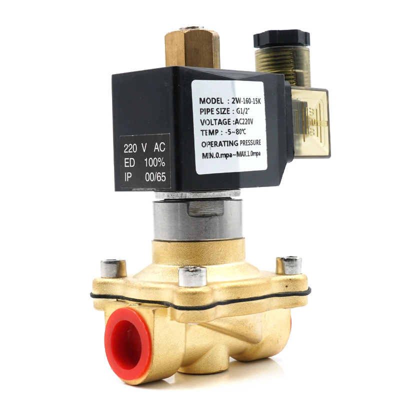 

valve Solenoid Valve, Brass Normally Open,IP65 High Temperature Resistant Water Valve, AC220V DC12V 24V,Direct Acting,0~10bar