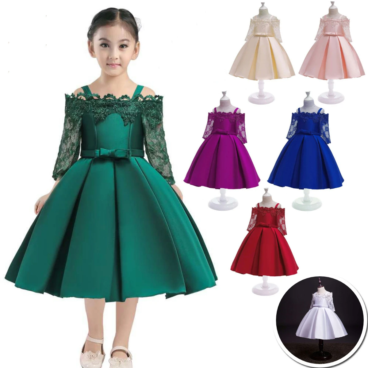 Детские кружевные платья с цветочным рисунком для девочек; Рождественская одежда для детей; платье принцессы для дня рождения; платье для свадебной вечеринки; платье с бантом для маленьких девочек