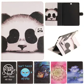 

Fashion Cantoon Panda Owl Flower Painted Flip PU Leather sFor Samsung Galaxy Tab S2 9.7" SM-T810 T815 Tablet Case Cover Shell