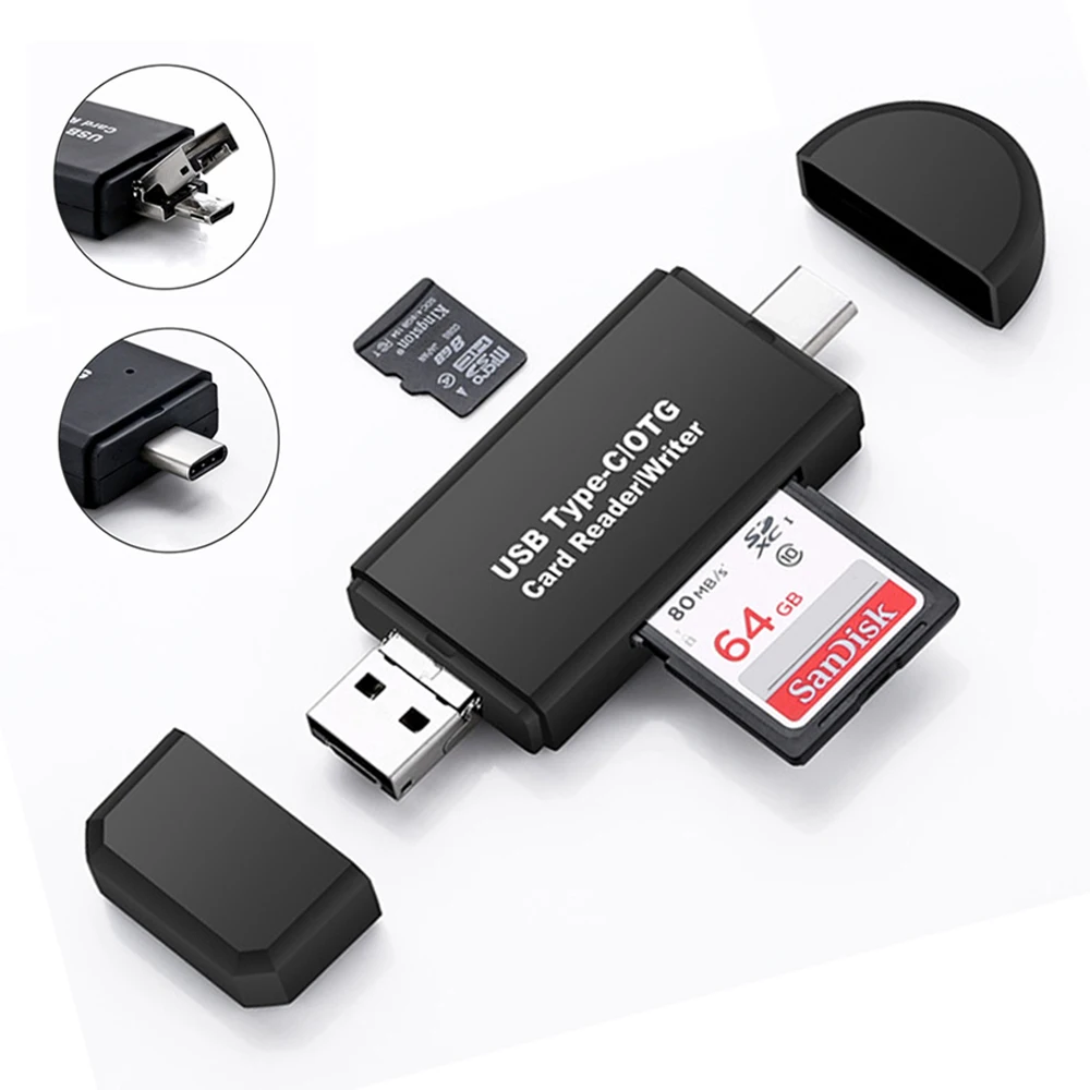 ANKNDO 5 в 1 OTG кард-ридер TF SD кард-ридер Micro usb type C мобильный телефон Android Компьютерный удлинитель Czytnik Kart