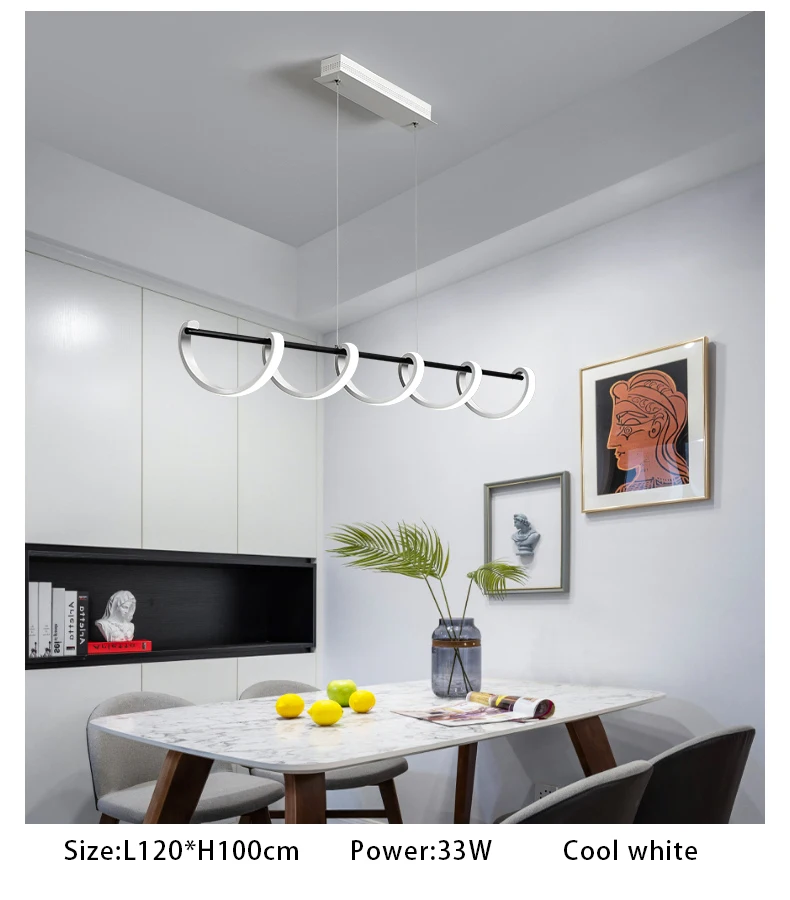 Новое поступление, креативный современный светодиодный подвесной светильник для столовой, гостиной, кухни, подвесной светильник, белые и черные подвесные лампы
