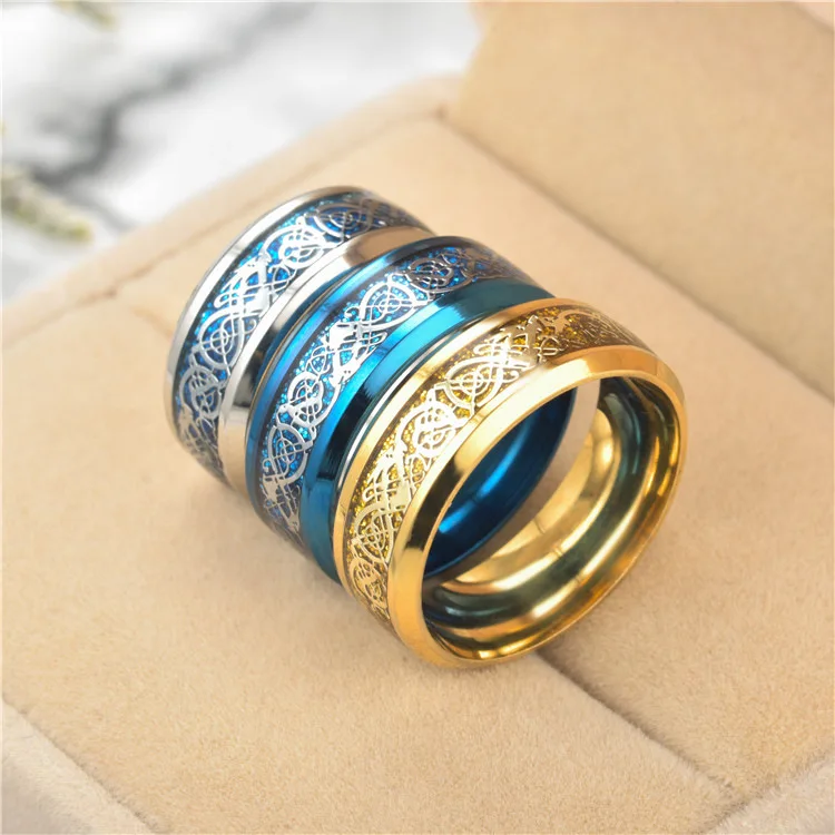 13 стилей, новое Золотое серебряное кольцо с драконом, классическое кольцо из нержавеющей стали для женщин и мужчин, очаровательное изысканное ювелирное изделие, подарок, вечерние, юбилейные