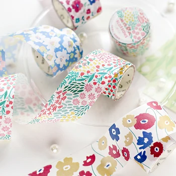

Kawaii beautiful PET Japanese paper tape secret garden fresh ins wind daisy floral hand stick cute cute Japanese paper tape