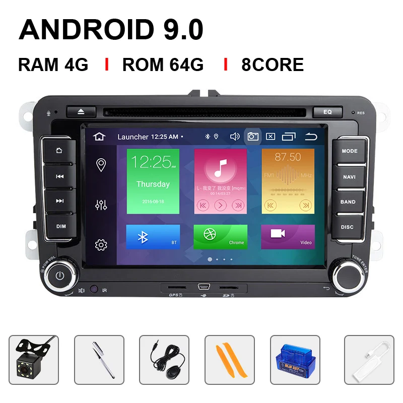 64ROM Carplay OBDCam Ips DSP 64G 2 Din Android 9 автомобильное радио DVD GPS навигация для Amarok волксаген VW Passat B7 B6 golf 5 6Skoda octavia 2 мультимедиа - Цвет: 64ROM Carplay OBDCam