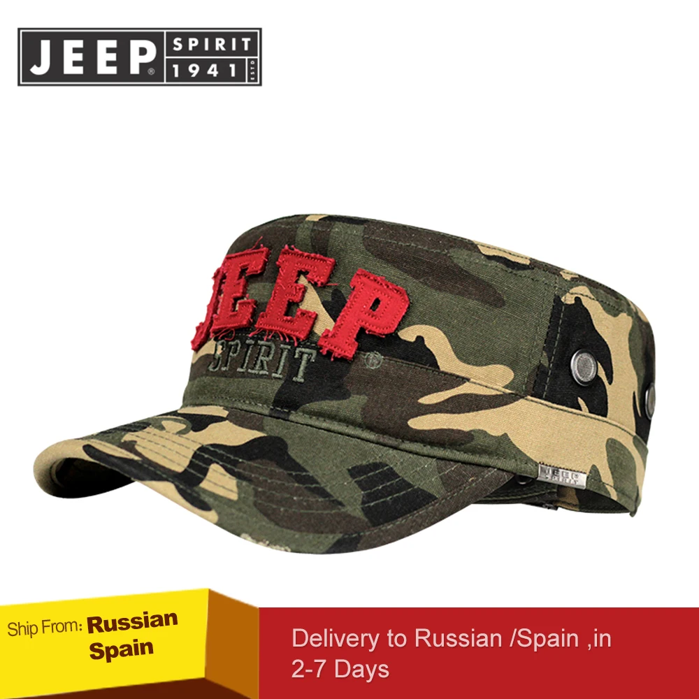 Бренд JEEP SPIRIT новинка 2019 Модные Военные шапки с плоской крышей Повседневная Кепка