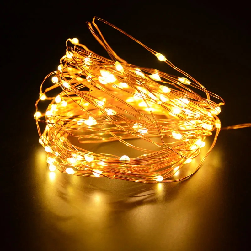 

10M 33Ft 100LED Battery operated waterproof led fairy lights Christmas led lights Timer LED String for home New year party decor