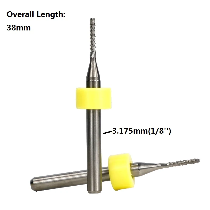 XCAN 10 шт. 0,5/0,6/0,7 мм 3,175 мм хвостовик PCB фрезы фасона «рыбий хвост» фреза Вольфрам карбида мини Концевая фреза