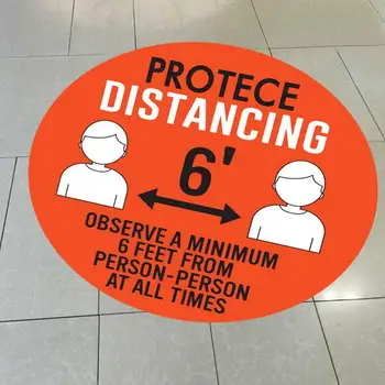 

Distance Sticker Sign Social Distancing Floor Decal Safety Floor Sign Floor Adhesive Sticker For Maintaining Distance