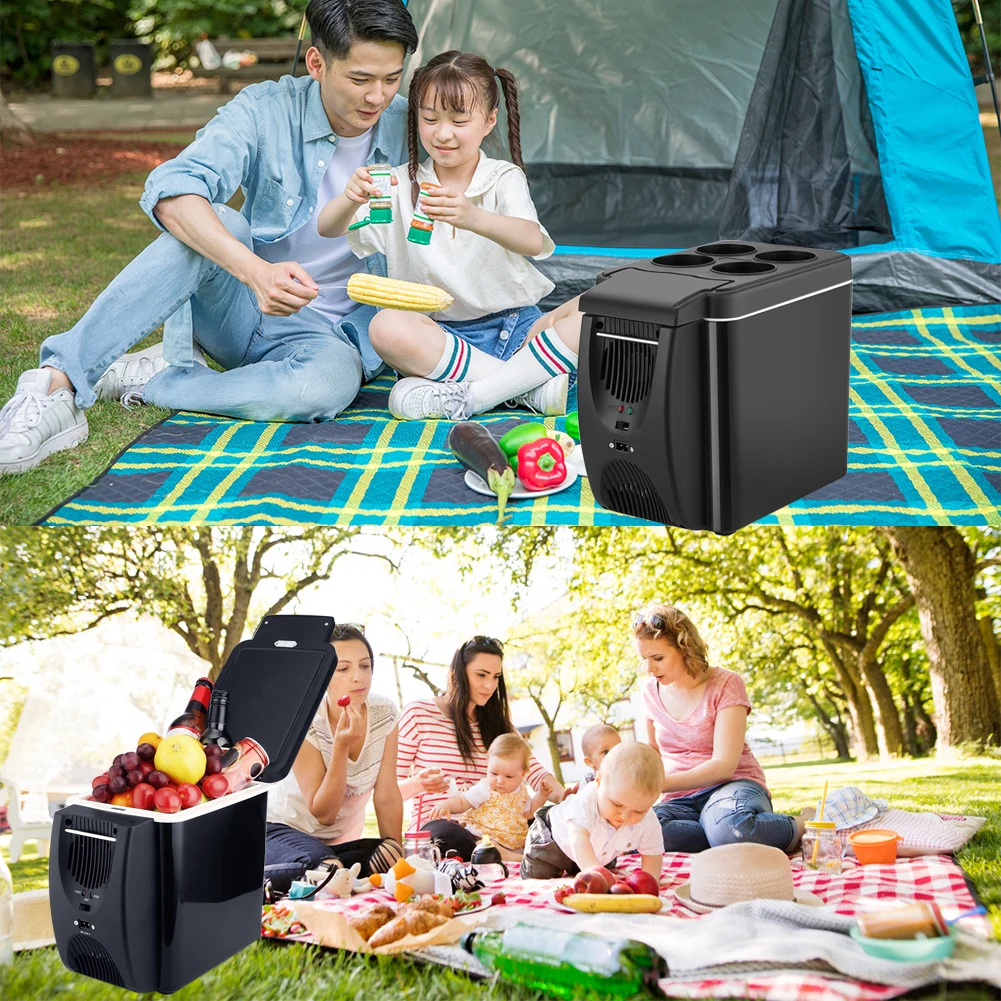 12V Car Refrigerator Freezer Heater 6L Mini Car Freezer Cooler Warmer Electric Fridge Portable Icebox Travel Refrigerator best camping fridge