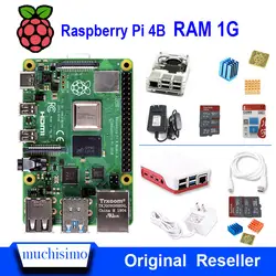 Официальный Raspberry Pi 4 Модель B 4B С ОЗУ 1 ГБ 1,5 ГГц 2,4/5,0 ГГц wifi Bluetooth 5,0 корпус Охлаждающий радиатор блок питания 2019