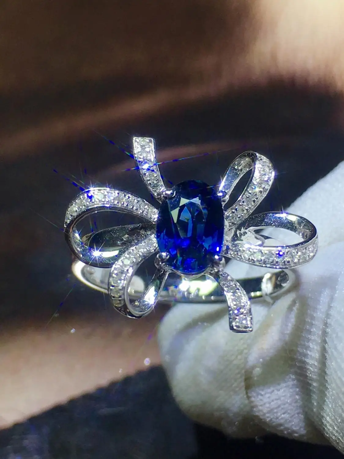 820 кольцо с синим сапфиром 1.15ct Настоящее чистое 18 K натуральный драгоценный камень, синий сапфир 18 k золото бриллианты камень женское кольцо