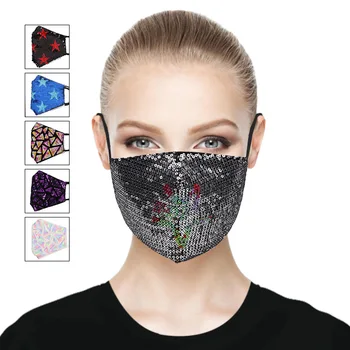 

2020 Sexy Diamond Face Decor Jewelry Adjustable Glitter Mouth Mask Sparkly Rhinestone Face Party Gift