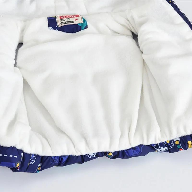 Boy girl clothes winter cotton coat jacket vest fashion printing hooded plus velvet warm outerwear 2019Hot sale quality clothing