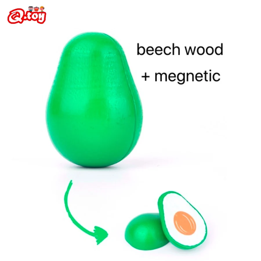 1PC Vegetable and Fruit Food Toys For Children Wooden Magnetic Kitchen Pretend Play Limitation Game Educational Toys for Girls 4