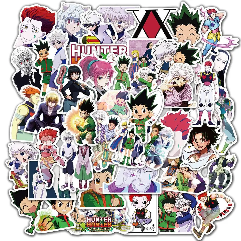 100 pcs - 3 100 Pz Hunter x Hunter Anime Sticker Skateboard Trolley Impermeabile Custodia Laptop Skateboard Adesivi Giocattoli Regali Per Bambini ruggito 50 Pz