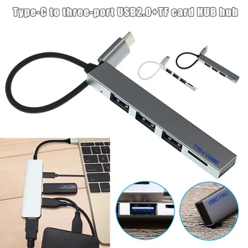 

Type C to USB2.0 Hub TF Card Port Adapter Portable for Mobile Phone Laptop Home Office LHB99