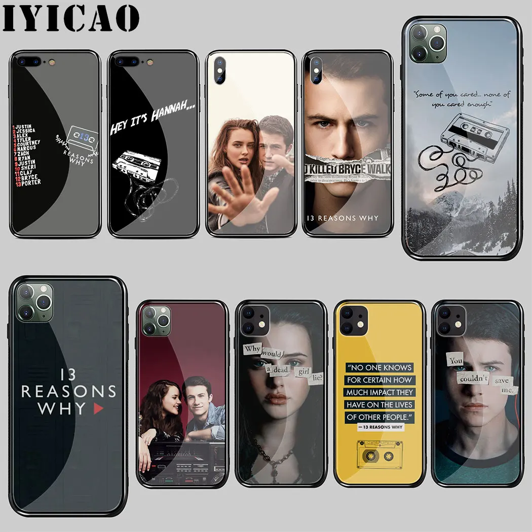13 Reasons Why Tempered Glass Case for iphone 5 5S SE 6 6S 7 8 Plus 11 Pro X XR XS Max Cover |