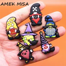 1pcs Christmas Party Croc Charms Buckle Cute Santa Cosplay Designer PVC Shoe Accessorie Clog Decorations fit Croc Jibz Kids Gift