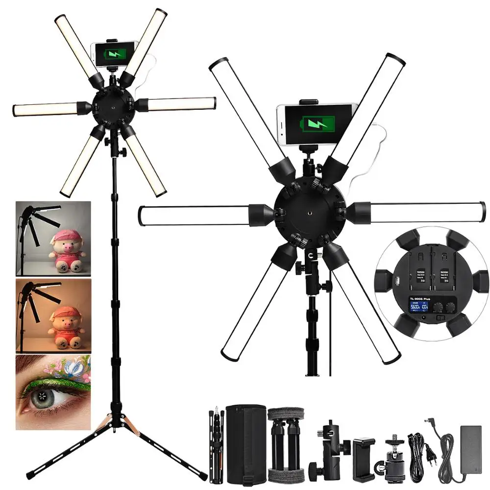 FOSOTO Led Star Ring Light Multimedia Extreme Phone Video Lamp 60W photography lamp With Tripod For Tik Tok Makeup Youtube