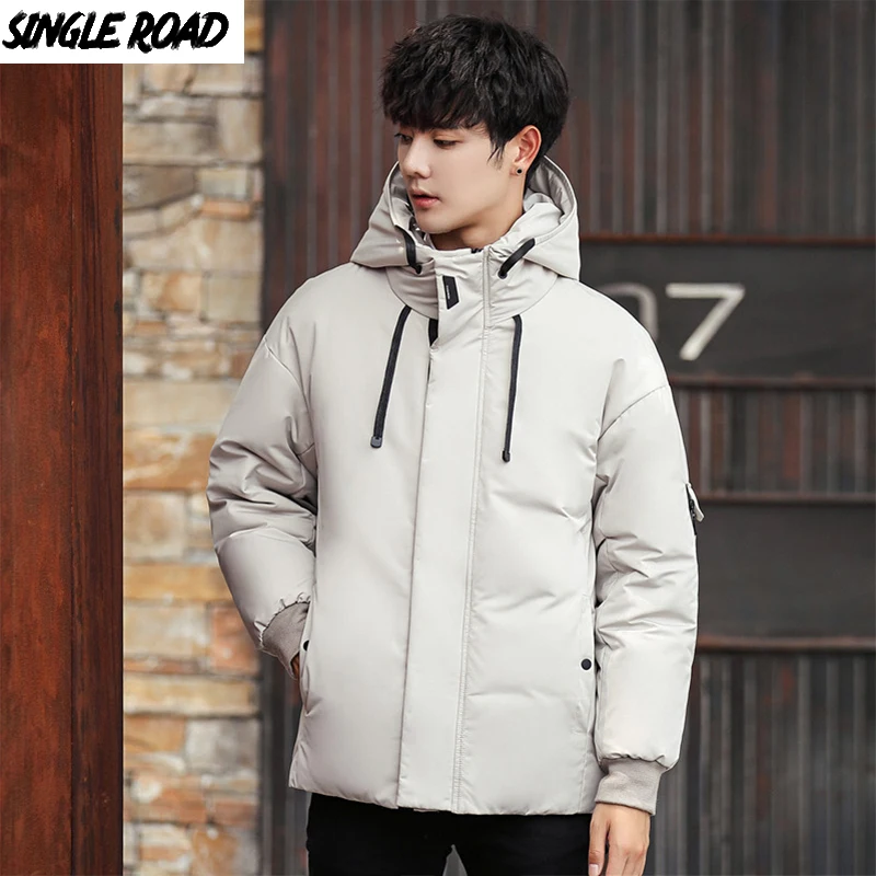 Single Road Down Jacket Men Casual Fashion Winter Jacket for Men Hooded Windbreaker Duck Coat Male Outwear Warming Coat Man