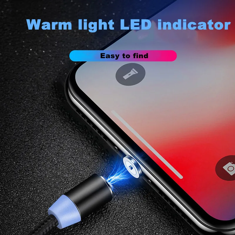 Vanniso 2.4A Быстрая зарядка Магнитный кабель для iPhone X 11 Xiaomi huawei P20 Магнитный Micro usb type C кабель с светодиодный магнитным зарядным устройством