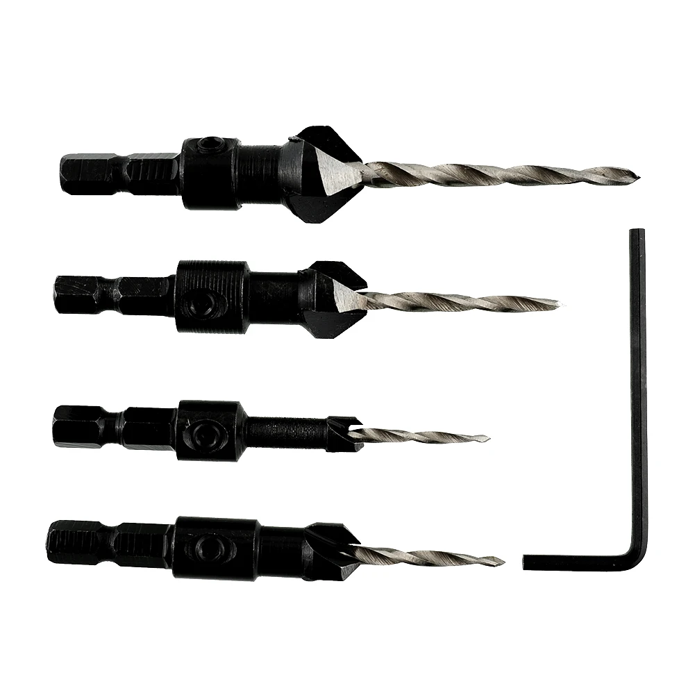 

New Practical Craft 4pcs HSS Power Woodworking Tapered Drill Bits Set Tools DIY
